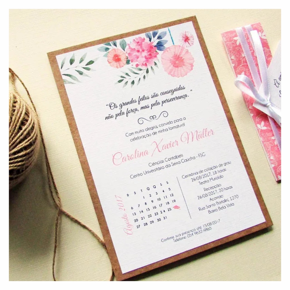 convite – formatura – kraft